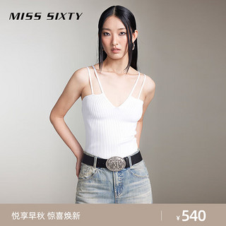 MISS SIXTY2024秋季吊带背心女性感辣妹外穿内搭双肩带基础款 白色 XS