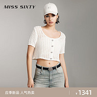 MISS SIXTY2024夏季针织衫女镂空钩花套头度假风法式文艺甜美 白色 S