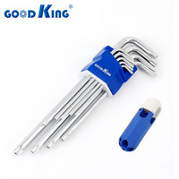 GOODKinG 中孔内六角花型梅花螺丝刀扳手 特长花型9件套+加力棒