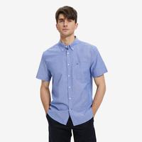 Tommy Hilfiger 春夏男装透气纯棉小绣标尖角扣翻领短袖衬衫J1737