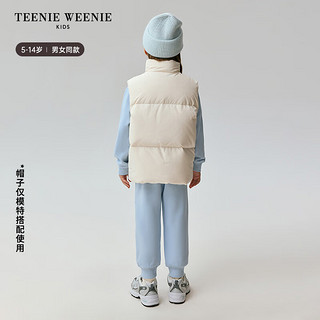 Teenie Weenie Kids小熊童装24冬季男女童纯色立领无袖羽绒服 象牙白 110cm