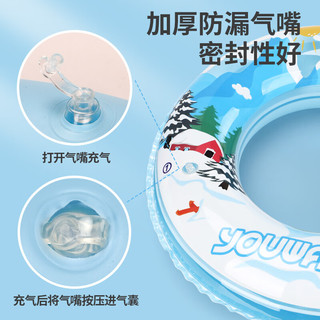 鲸保儿童游泳圈男女童学游泳训练腋下圈初学者充气防漏双气囊救生圈 蓝色款70圈