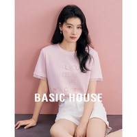 BASIC HOUSE/百家好 字母钉珠T恤