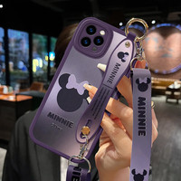 彩汀 防摔 iPhone11Pro Max手机壳 腕带挂绳 暗紫色 硅胶