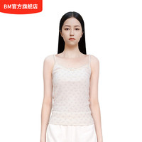 BM吊带背心女2024夏季小熊印花蕾丝蝴蝶结修身显瘦纯欲风上衣 米色 均码