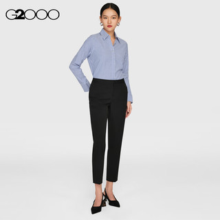 G2000【舒适弹性】G2000女装FW23商场可机洗垂感修身九分烟管裤 黑色 38