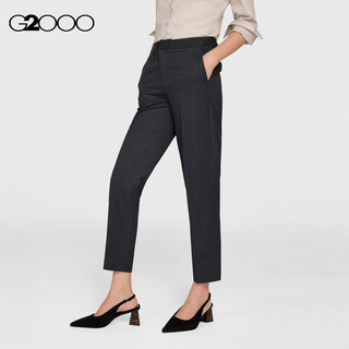 G2000【舒适弹性】G2000女装FW23商场可机洗垂感修身九分烟管裤 深灰色 34