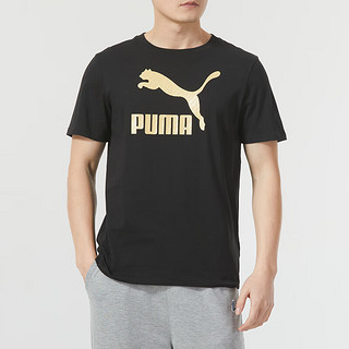 彪马（PUMA）运动套装男装短裤男夏透气冰丝感跑步宽松男士T恤金标休闲服 金标两件套/透气舒适 M/175/96