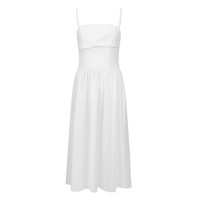 URBAN REVIVO 女士时尚气质白色中长款吊带连衣裙 UWG740134