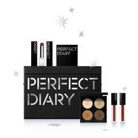Perfect Diary 完美日记 冬季星愿大礼盒 (仿生膜精华口红#707 3.3g+#703 3.3g+精华唇釉#803 2.8g+#808 2.8g+四色精萃眼影#01 9g+剔透柔雾控油散粉 锁色版 #蓝色 7g)