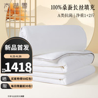 太湖雪蚕丝被芯100%桑蚕长丝夏凉被空调被子母被二合一全棉A类抗菌四季 子母被【蚕丝净重1+2斤】 220*240cm