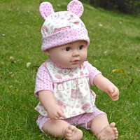 快乐音符洋娃娃仿真会说话布娃娃全软胶儿童玩具早教公仔玩偶公主 粉色小熊(女)50CM+248声+送衣服