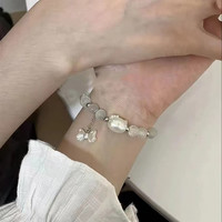 kt猫hellokitty爱心手链diy手工串珠猫眼石手可爱蝴蝶