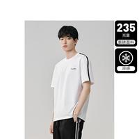 2024年夏季简约织带设计凉感休闲宽松圆领短袖T恤男士