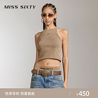 MISS SIXTY2024秋季无袖T恤女印花工字内搭打底短背心基础款 咖啡色 L