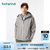 热风(Hotwind)外套男2024年秋季新款男士都市经典休闲百搭时尚连帽夹克 09灰色 S