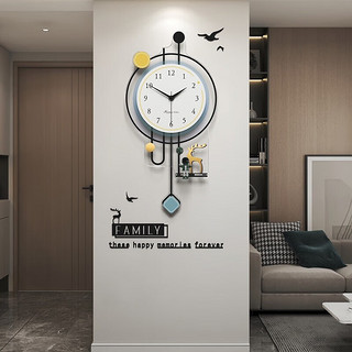 MEISD 美世达 挂钟客厅钟表2024新款餐厅大气创意时钟家用现代简约挂墙壁灯 加大号:40x79cm