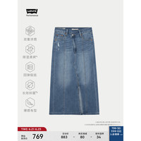 Levi's李维斯冰薄荷面料女士牛仔半身裙0017D-0000 蓝色 28