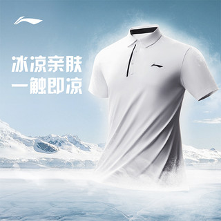 LI-NING 李宁 POLO衫男士夏季男装健身跑步T恤翻领透气速干上衣运动短袖男