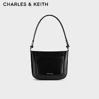 CHARLES & KEITH CHARLES&KEITH24夏新品纯色宽肩带腋下包单肩斜跨简约小方包女包CK2-20671657 Noir黑色 M
