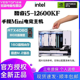 百亿补贴：yeston 盈通 RTX4060TI/i5 12600kF 便携式 全新diy迷你手提台式电脑4060主机