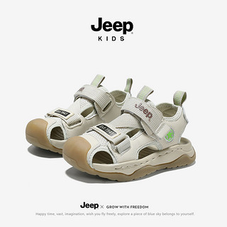 百亿补贴：Jeep 吉普 儿童凉鞋男童包头运动鞋2024新款中大童夏季防滑软底沙滩鞋子