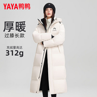 鸭鸭（YAYA）冰壳联名款款极寒羽绒服2024冬季长款过膝男女同款外套HY 燕麦色 180/96A(XL)