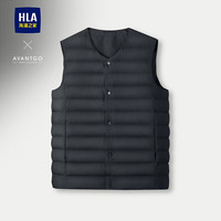 HLA海澜之家羽绒马甲男24新轻商务经典系列保暖马甲男冬HWRBW4W004A 藏青09 175/92A L137~150斤