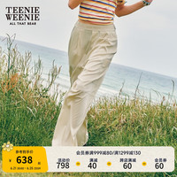 Teenie Weenie小熊女装2024新款夏装宽松垂感休闲裤户外直筒工装裤 浅卡其色 1