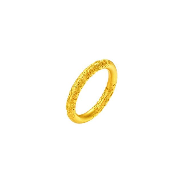 CHOW TAI FOOK 周大福传承系列F234354 女士卷草纹黄金戒指16号7.85g