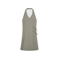 URBAN REVIVO 女士时尚设计感通勤无袖挂脖连衣裙 UWG740146
