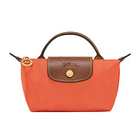 LONGCHAMP 珑骧 女士Le Pliage 17 帆布短柄饺子包迷你手提包 橙色 34175089 P85