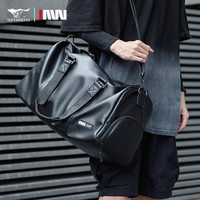 七匹狼休闲旅行包男斜挎大容量行李包皮质手提干湿分离包运动训练包 大号【干湿分离+独立鞋仓】