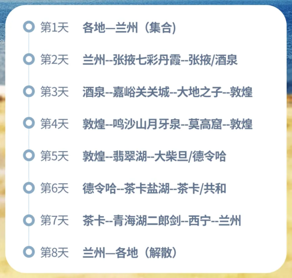 一次走完青甘大环线,集齐大西北精华所在!敦煌+青海湖+茶卡盐湖+张掖8日7晚纯玩跟团游(8人小团)