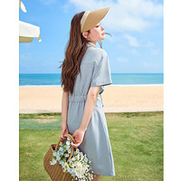 TONLION 唐狮 小香风连衣裙女2024夏季新款裙子短袖小个子法式气质通勤女装