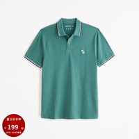 ABERCROMBIE & FITCH24春夏美式商务T恤通勤小麋鹿短袖Polo衫338747-1 绿色 M (180/100A)