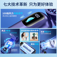 2024小风扇超静音手持usb随身便携迷你小型电动手拿握宿舍大风力办公室床上电风扇制冷挂脖式数显