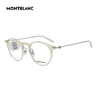 万宝龙（MONTBLANC）近视眼镜框架MB0099O 002+蔡司泽锐1.74防蓝光PLUS镜片 002香槟色+银色