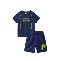 【运动两件套】夏季中大童篮球服轻薄透气舒适抗皱字母印男童套装