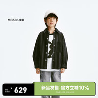 little MO&Co.little moco童装24秋装新款男童长袖条纹牛仔衬衫外套KBD3JKTT01 黑白条色 1
