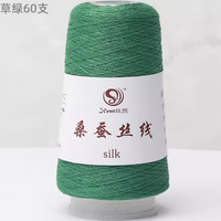 弗玛恩高档品质桑蚕丝线纯线手工织细丝线手钩针线夏季【1两】规格 草绿 2股164#