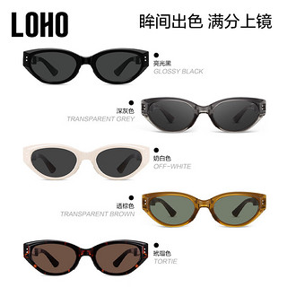 眼镜生活（LOHO）折叠复古猫眼墨镜女2024新高级感窄框gm偏光太阳眼镜男防紫外线