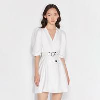黑标系列 春夏搭片排扣腰带中袖连衣裙