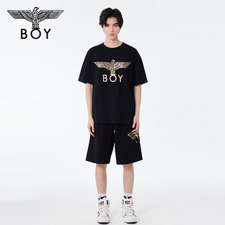 BOY LONDONBOYLONDON夏24男女同款短袖翅膀印花潮酷高街时尚T恤N01808 黑色 XL