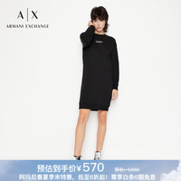 阿玛尼 EMPORIO ARMANIARMANI EXCHANGEAX女装中长款圆领卫衣式连衣裙