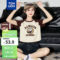 唐狮 TONLION2024新款女插肩袖圆领短款短袖T恤[功夫熊猫联名]TB