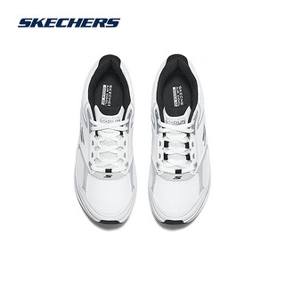 斯凯奇（ Skechers）男女2024休闲跑步鞋黑色训练减震220868 白色/银色/WSL 41