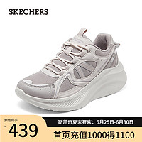 斯凯奇（Skechers）2024夏季女增高厚底运动鞋时尚百搭117521 灰色/棕色/QUAL 39.5