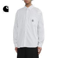 Carhartt WIP衬衫男装春季学院风徽章刺绣条纹宽版长袖卡哈特