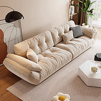 仕博泰 现代简约科技布艺沙发客厅小户型奶油风三人直排